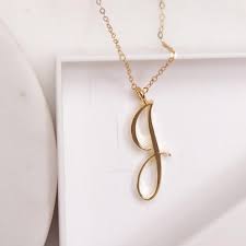 J Initial Necklace Cursive J Initial Gold Etsy Initial Necklace Gold J Necklace Initial Necklace