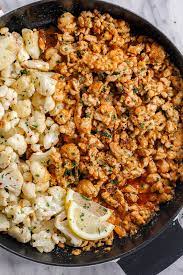Garlic Butter Ground Turkey With Cauliflower Skillet Ground Turkey Recipes Healthy Healthy Turkey Recipes Recipes