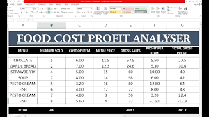How To Make Food Cost Profit Sheet In Excel Hindi Youtube With Regard To Restaurant Menu Costing Template 10 Pr Food Cost Menu Restaurant Restaurant Recipes