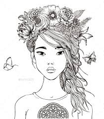 Printable japanese manga girl coloring page. Pin On Design Template