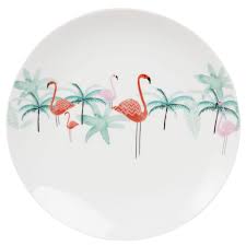 Assiette Plate En Porcelaine Imprime Tropical Sur Maisons Du Monde Piochez Parmi Nos Meubles Et Objets
