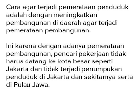 Persebaran Penduduk Indonesia Blum Merata Sebagian Besar Penduduk Masih Terpusat Di Pulau Lebaran Brainly Co Id