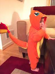 Grandma Made Alex Her 1st Halloween Costume Charmander From Pokemon Pokemon Costumes Kids Baby Clothes Onesies Pokemon Costumes