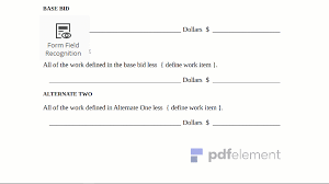 The following form is editable and printable; Bid Proposal Template Download Edit Fill Create And Print Wondershare Pdfelement