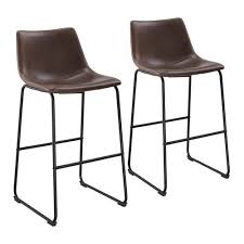 Bring The Sophisticated Look Of Leather Seating To Your Kitchen Or Dining Room These Faux Leather Cou Leather Bar Stools Leather Counter Stools Counter Stools