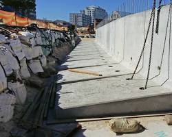 Image of Concrete seawall construction