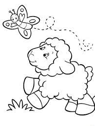 Baby Sheep Chasing Butterfly Coloring Pages Sheep Coloring Pages Butterfly Coloring Page Coloring Pages Animal Coloring Pages