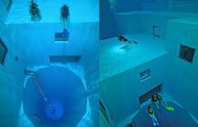 This Is Nemo33 The World S Deepest Swimming Pool Located In Brussels The Circular Pit Is 108 Feet Deep W Swimming Pools Deepest Swimming Pool Resort Pools