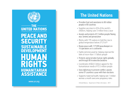 It replaced its predecessor, the league of nations, which had failed to prevent war between nations. Un Card United Nations
