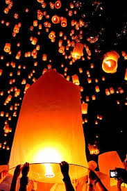Fancy Floor Length Alternate Detailed Chiffon Dress Jewelry Festival Lights Sky Lanterns Floating Lanterns