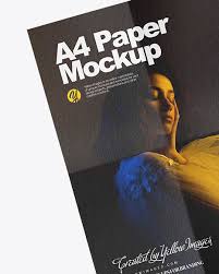 Download A4 Paper Mockup In Stationery Mockups On Yellow Images Object Mockups PSD Mockup Templates