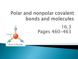 Depending on the relative electronegativities of the two atoms sharing electrons, there may be partial transfer of electron density nonpolar covalent bonds, with equal sharing of the bond electrons, arise when the electronegativities of the two atoms are equal. Polar And Nonpolar Covalent Bonds And Molecules Ppt Video Online Download
