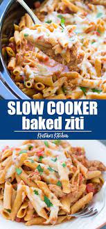 This Easy Slow Cooker Baked Ziti Recipe Is One Of Our Favorite Quick Prep Dinners Everything Cooks Slow Cooker Baking Baked Ziti Recipe Slow Cooker Baked Ziti