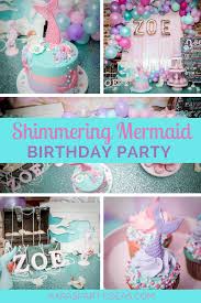 7th Birthday Theme Ideas For Girls Shimmering Mermaid Birthday Party Kara S Party Ideas Mermaid Theme Birthday Party Mermaid Birthday Mermaid Birthday Party