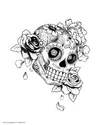 Because sugar skulls have horror themes, this coloring picture is not suitable for children. Adult Coloring Books With Skulls Coloring Pages Printable Com