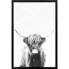 24x36 Bull With Horns Canvas Wall Art Buffalo Wall Art Cow Wall Art Buffalo Pictures