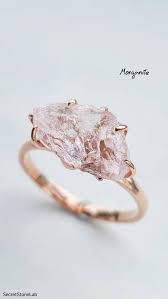 Morganite Ring Raw Pink Morganite Crystal Engagement Promise Adjustable Ring Natural Gemstone Wife Gift Bride Ring 5 2ct Silver Rose Gold In 2021 Crystal Engagement Rings Raw Stone Engagement Rings Gemstone Engagement Rings