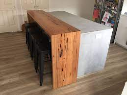 Custom Waterfall Island Bench Timber Kitchen Diy Kitchen Renovation Wooden Kitchen Bench