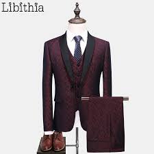 Complete your working wardrobe with a classic 3 piece suit. Men Suits 3 Piece Suits One Button Blazer Jacket Coat Pant Vest Patchwork Color Dark Red S 5xl Slim Fit Dress Wedding Party T133 Suits Aliexpress
