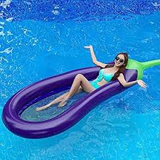 Amazon Com Sea Plan Giant Eggplant Inflatable Eggplant Pool Float For Summer Party Swimming Beach Holiday Large Inflatable Pool Floats Pool Floats Pool Float