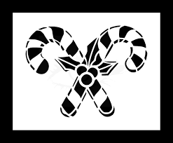 Black And White Candy Canes Candy Canes Reusable Stencil Many Sizes Stencils Reusable Candy Cane