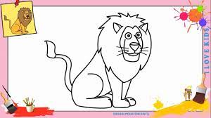 Dessin lion FACILE - Comment dessiner un lion FACILEMENT etape par etape -  YouTube