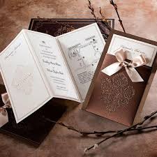 Wedding Invitations Near Me Product Id 6355693759 Brown Wedding Invitations Pocket Wedding Invitations Discount Wedding Invitations