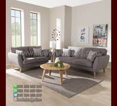 Sofa dengan sandaran yang nyaman 1 Set Sofa Ruang Tamu Minimalis Model Retro Modern Bawu Furniture