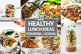 Whether you're packing your own or one for every kid in the house, you may face real challenges when thinking about the midday meal. 40 Healthy Lunch Ideas For Work Or School The Real Simple Good Life