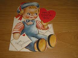 Vintage Greeting Card Valentine Rust Craft Raggedy Ann Boy