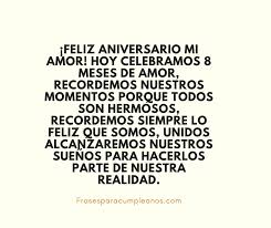 ¡feliz quinto mes, mi amor! Mensajes De Felicitaciones De 8 Meses De Novios Frasescumple