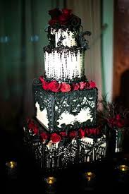 Gothic Black And Blue Wedding Cake 