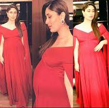 Kareena kapoor khan is an indian actress who appears in hindi films. Kareena Kapoor Khan Red Gown Beautiful Pregnant Stylish Maternity Outfits Maternity Gowns Indian Celebrity Maternity Style