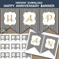 Find out how i made this happy banner over on the country chic cottage today. Printable Happy Anniversary Banner Black Gold