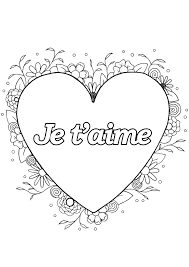 coloriage special saint valentin coeur fleurs dessin de st gruse