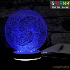 Pin Pa 3d 3 Boyutlu Led Lamba Masa Gece Lambasi