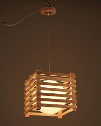 Modern Style Square Shape Wooden Pendant Light With Ball Frosted Glass Diffuser Wooden Pendant Lighting Wood Lamps Vintage Pendant Lighting
