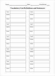 Blank Vocabulary Worksheet Template Elegant 8 Blank Vocabulary Worksheet Templates In 2020 Vocabulary Word Worksheet Lesson Plan Template Free Vocabulary Worksheets