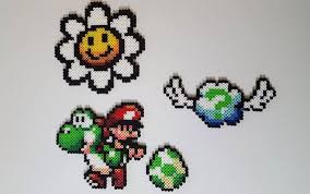 Yoshi Baby Mario Super Mario World 2 Yoshi 39 S Island Perler Sprite Set Perler Bead Art Perler Bead Mario Bead Sprite