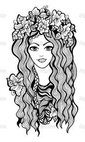 Black And White Flower Crown Drawing Http St Depositphotos Com 1377511 2984 V 950 Depositphotos 29842857 Beautiful Black And White Girl With Flower Cr Flower Crown Drawing Crown Drawing Drawings