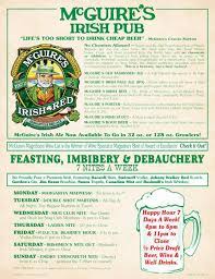 Beer Menu Nightly Specials Mcguire S Irish Pub Beer Menu Irish Pub Pale Ale