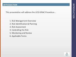 The words in square brackets or in italics are to indicate structure or are just general commentary. Risk Management Hirac Awareness Presentation Ppt Download