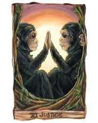 Justice Tarot Card Art Print Chimpanzee Artwork By Rainbowofcrazy 17 50 Tarot Cards Art Animal Tarot Justice Tarot