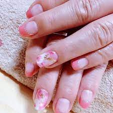 フレンチネイル ぼかしフラワーネイル ピンクネイル セルフネイル ジェルネイル エースジェル nails beauty jewelry