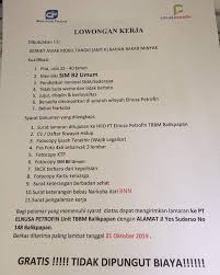 Rintis sejahtera abadi yang beralamat dan berkantor di kompleks pergudangan angkasa ii blok b no.02 garuda sakti panam pekanbaru. Forum Lowongan Pekerjaan Posts Facebook