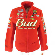 With no light lenses to break during collisions, there is no glass on the track to puncture other car's tires. Nascar Racing Jacket Womens S Embroidered Budweiser Chase Authentics Red The Clothing Vault