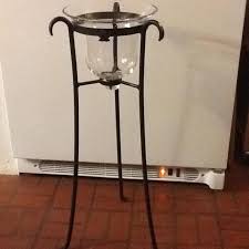 While a large quantity of wrought iron furniture and accent pieces are designed to add a flair of sophistication: Find More Longaberger Wrought Iron Hurricane Candle Stand W Glass 50 Obo For Sale At Up To 90 Off
