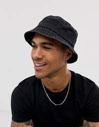 Jack Jones Denim Bucket Hat In Washed Black Hats For Men Outfits With Hats Mens Dad Hats