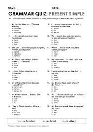 What part of speech is summary, meaning an abstract? Present Simple Grammar Quiz Grammar Quiz English Grammar English Grammar Worksheets