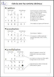Calculs Poses Avec Les Nombres Decimaux Math Methods Montessori Math Math Operations